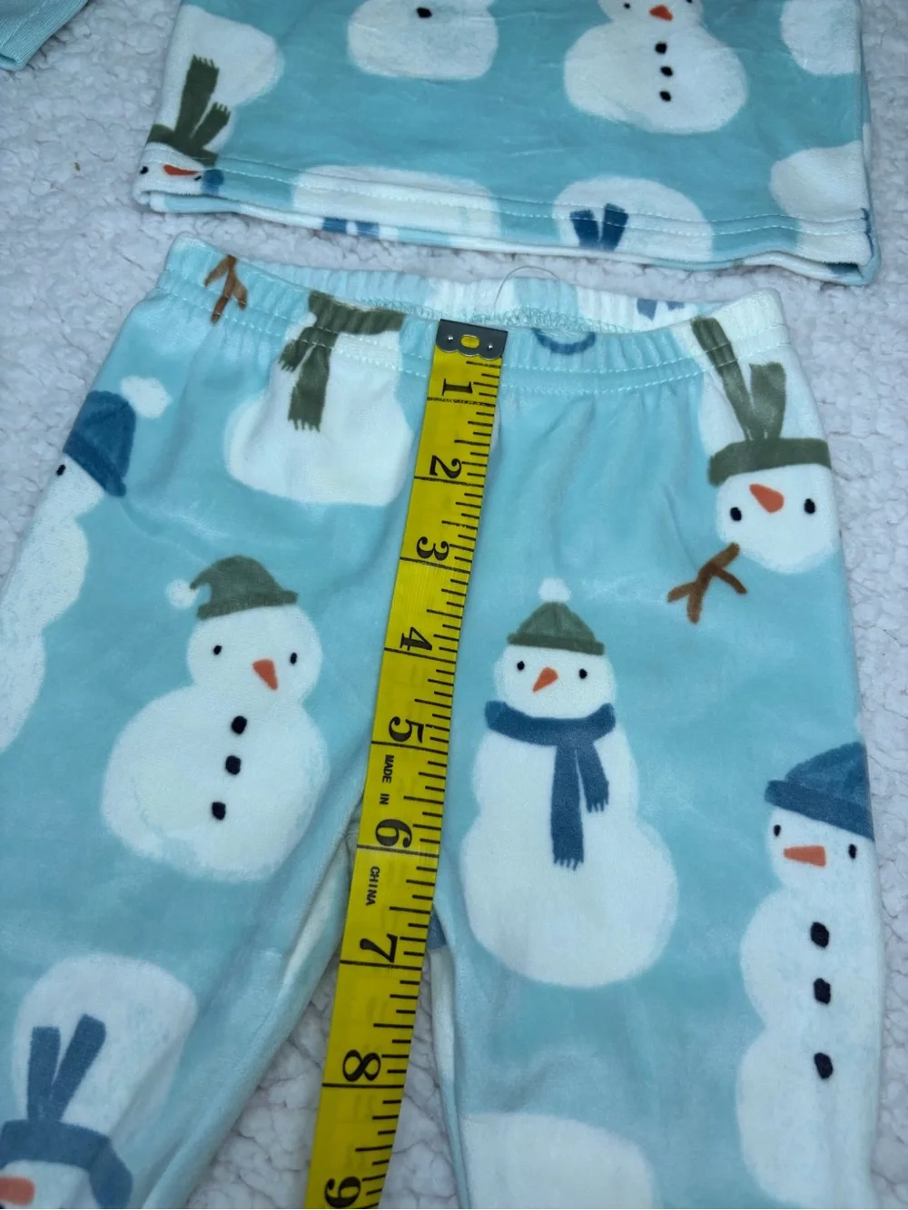Kids Snowman Pajama Set - Light Blue 12Month